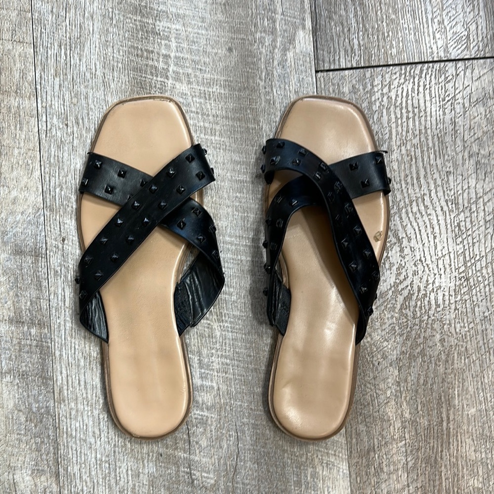 Black studded sandals